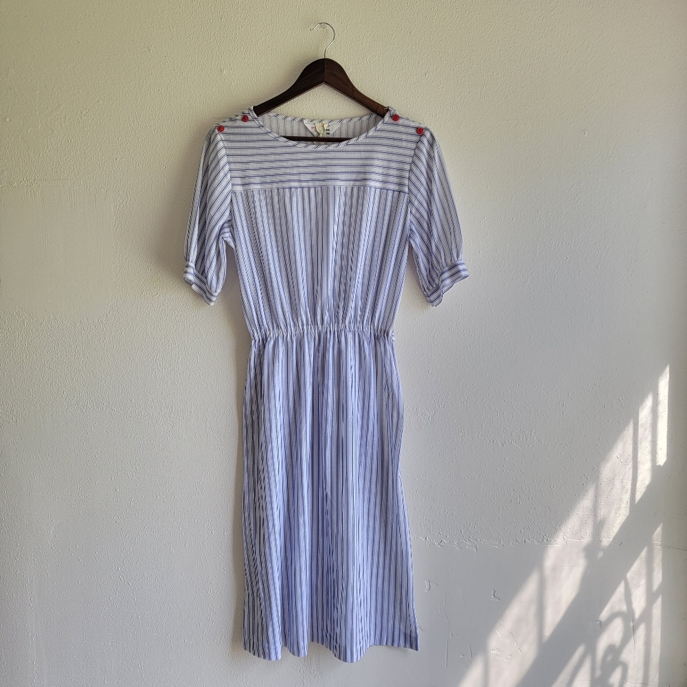 Vintage Pin Stripe ILGWU Midi Dress